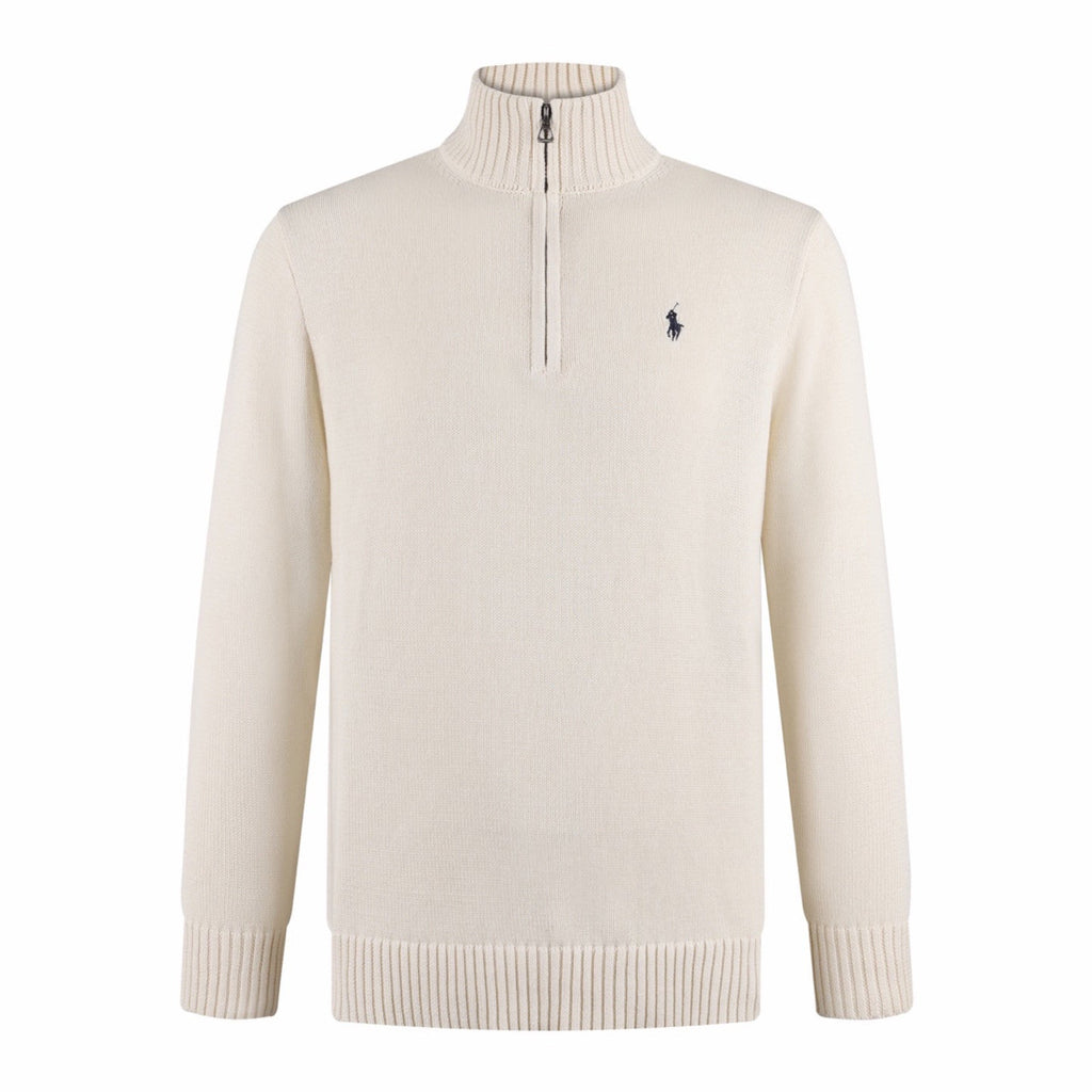 Polo Ralph Lauren Men’s Quarter‑Zip Knit Sweater, Ribbed Mock Neck Pullover