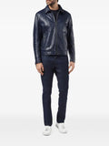 Billionaire python-skin zipped leather jacket