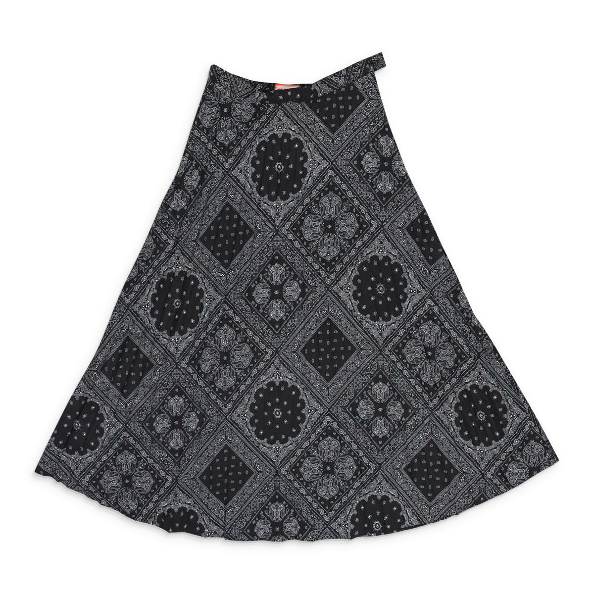Black Bandana Pleated Skirt