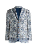 ETRO single-breasted silk jacket with placed pocket-square paisley print