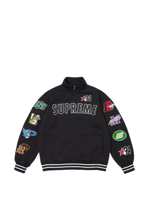 Supreme logo-patch zip-up jacket