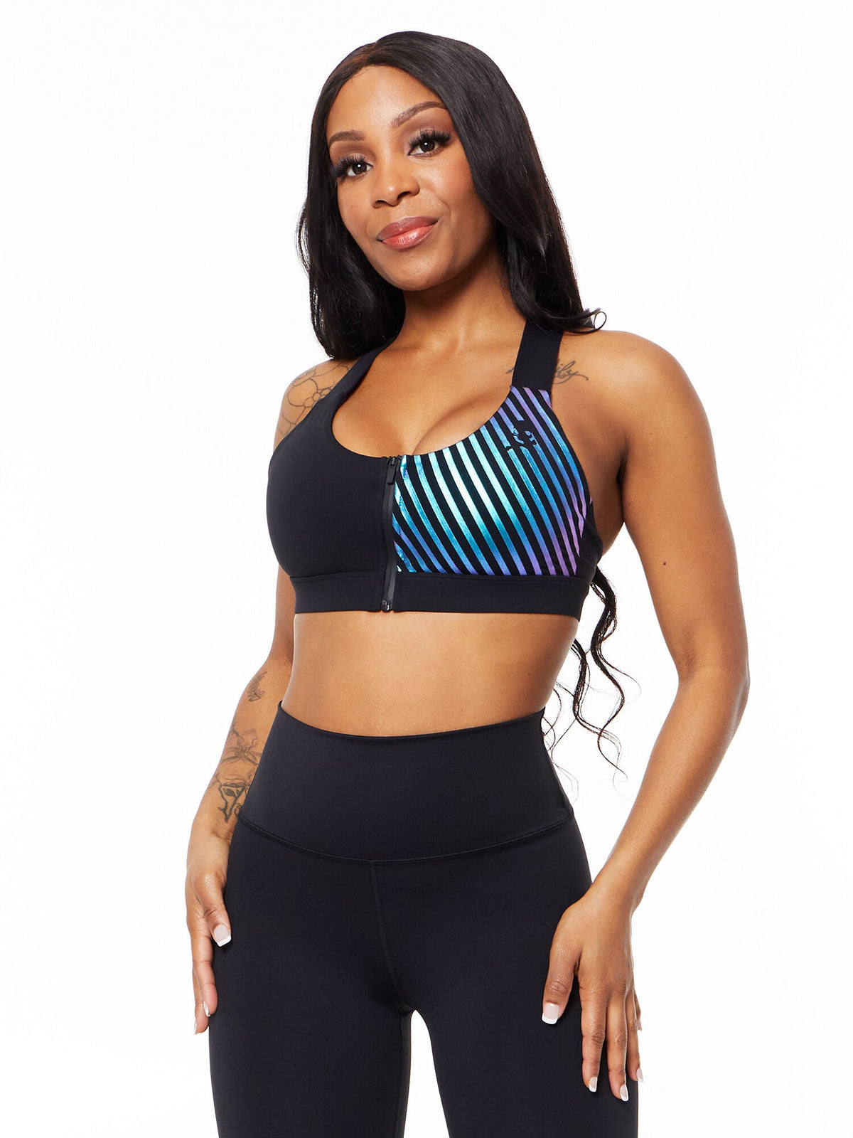 CLIPPED IN BRA IRIDESCENT FOIL