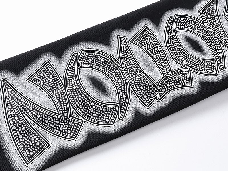 MIXED EMOTION Black Ornamental Graphic Sweatpants