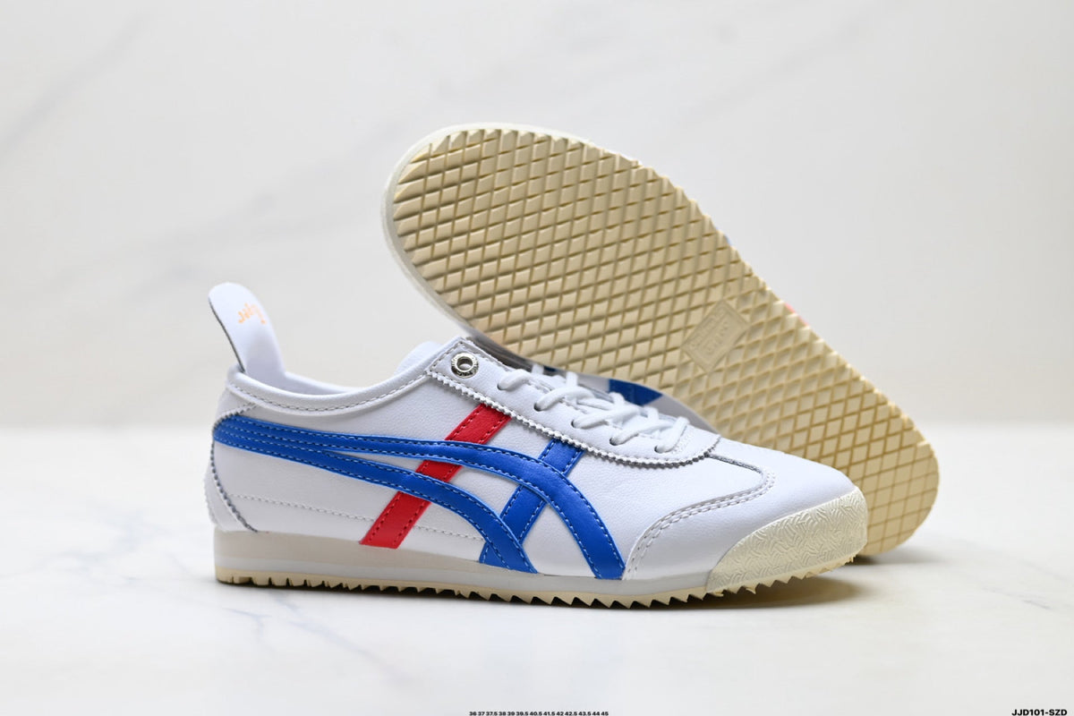 Onitsuka Tiger Retro Low Top White Blue Red Unisex Shoes Style 10