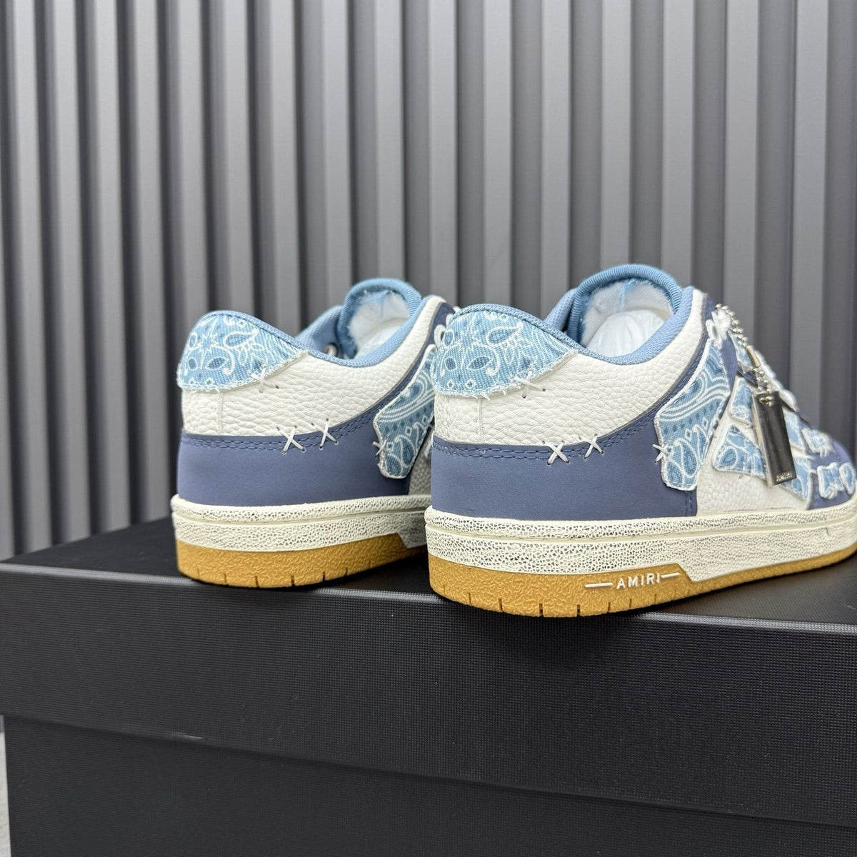 Amiri Light Blue Patchwork Sneakers