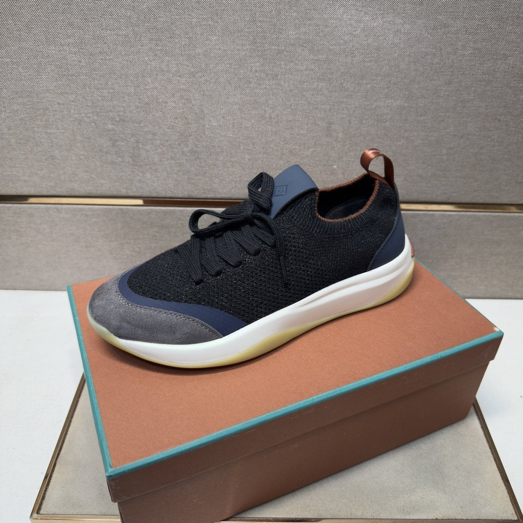 Loro Piana Men's Mesh Low-Top Sneakers - Contrast Midsole And Outsole