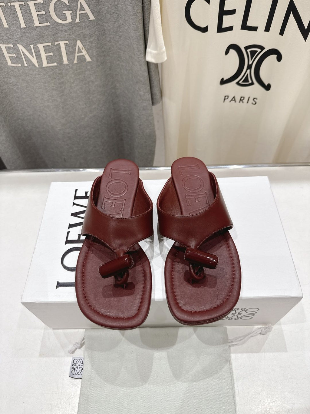 Loewe Embossed Thong Sandals