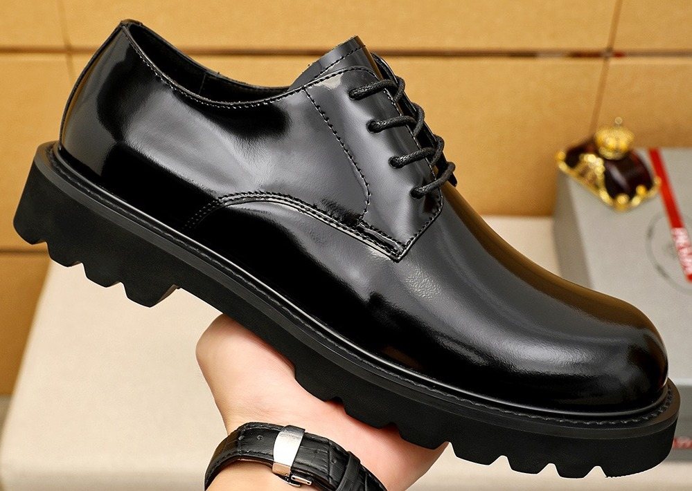 Prada Glossy Lug Sole Derby Shoes